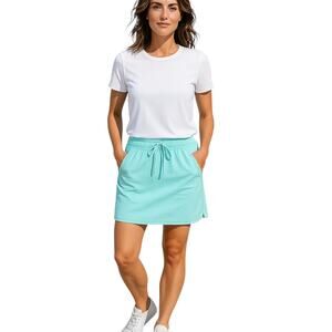 Callaway Golf Skort Women's Sz M Light Blue Adjustable Drawstring Waist Pockets
